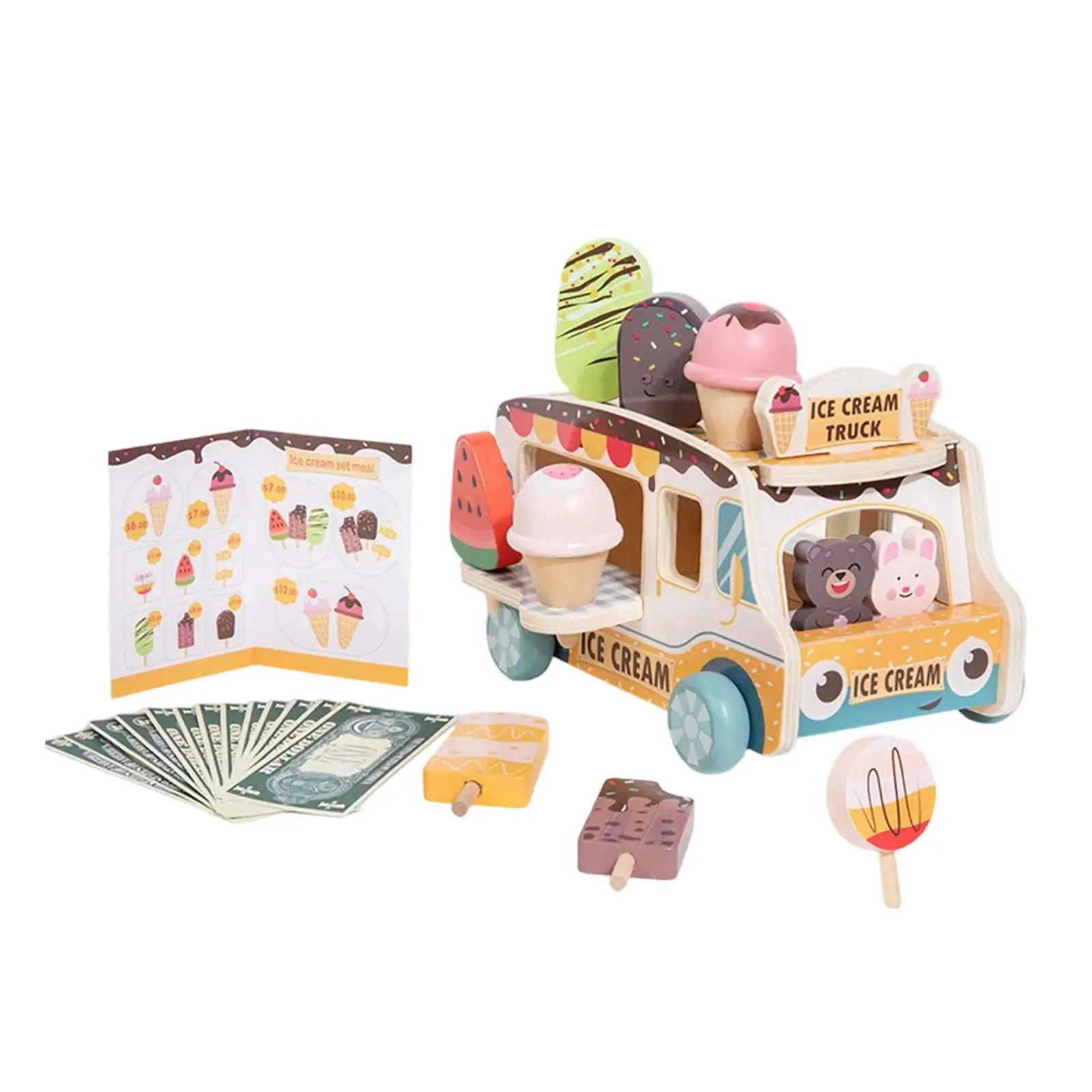 Wooden Ice Cream Cart Toys, Educational Interactive Social Skills, Ice Cream Wooden Vehicle, Role Play Popsicle Toys
Wooden Ice Cream Cart Toys, Educational Interactive Social Skills, Ice Cream Wooden Vehicle, Role Play Popsicle Toys
