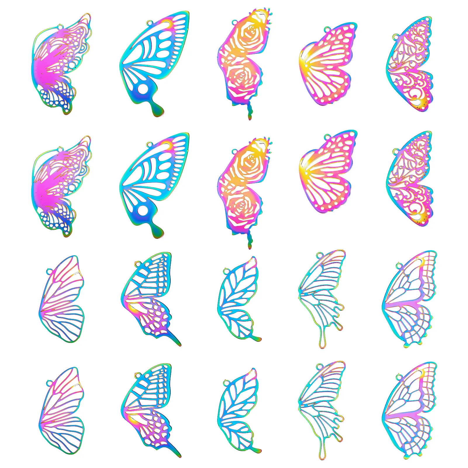 1 Set 201 Stainless Steel Filigree Butterfly Wing Pendants Etched Metal Embellishments Charms for DIY Earring Jewelry Decoration
1 Set 201 Stainless Steel Filigree Butterfly Wing Pendants Etched Metal Embellishments Charms for DIY Earring Jewelry Decoration