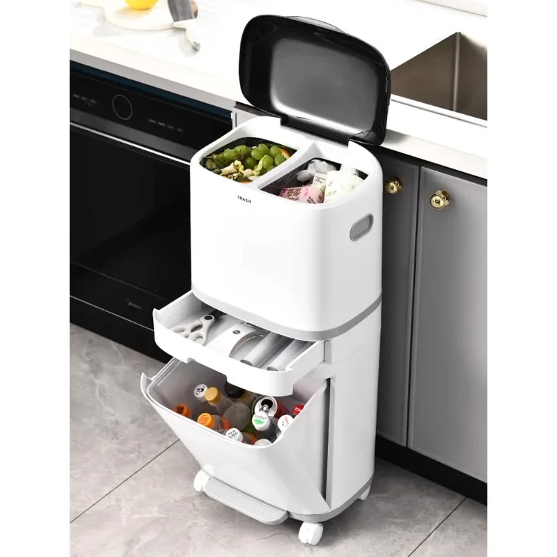 Kitchen garbage bin for household use, 2023 new high-end high-capacity foot step with cover, Japanese style double-layer kitchen
Kitchen garbage bin for household use, 2023 new high-end high-capacity foot step with cover, Japanese style double-layer kitchen