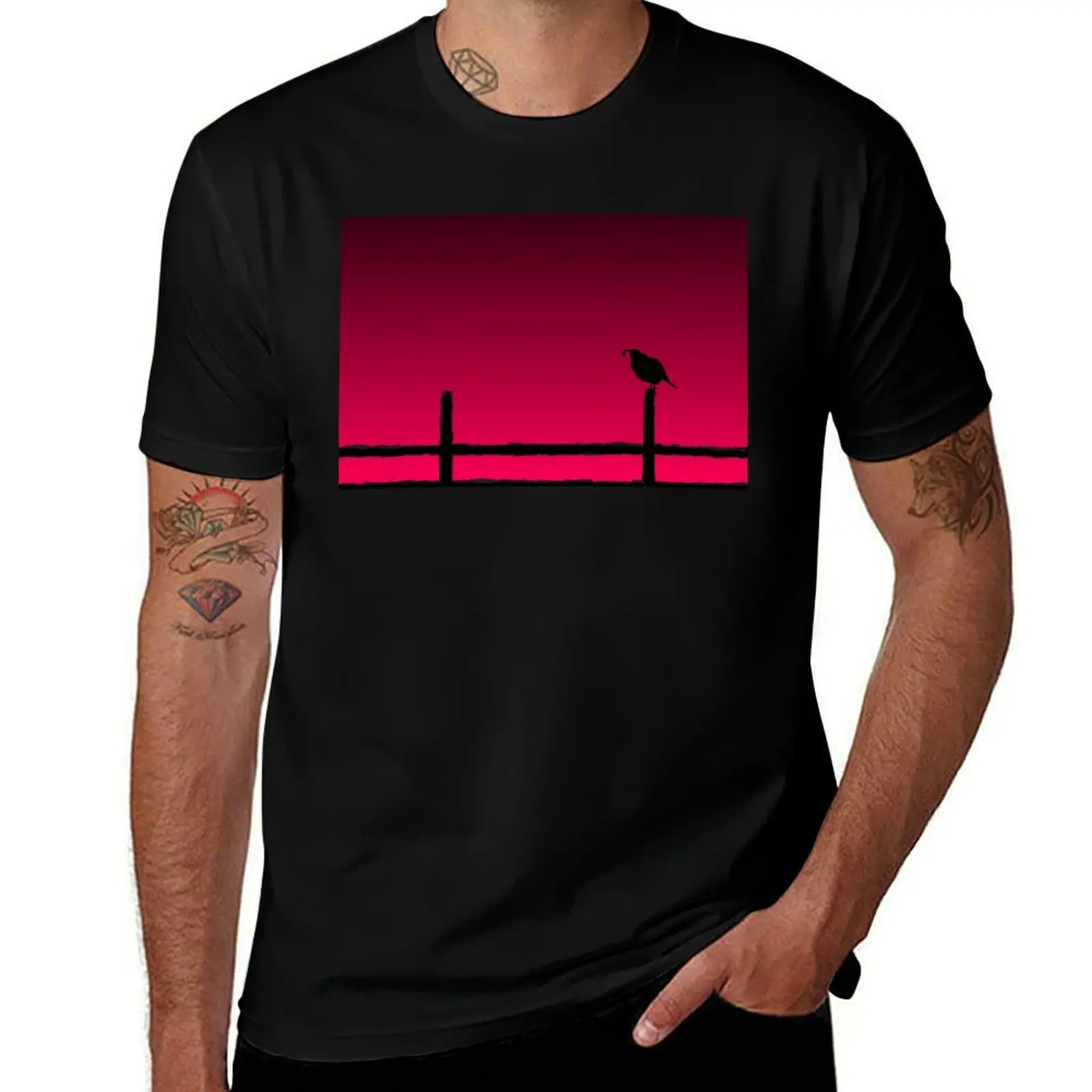 Quail on Fence at Sunset T-Shirt funny meme t-shirts funny costumes blanks heavy weight t shirts for men
Quail on Fence at Sunset T-Shirt funny meme t-shirts funny costumes blanks heavy weight t shirts for men