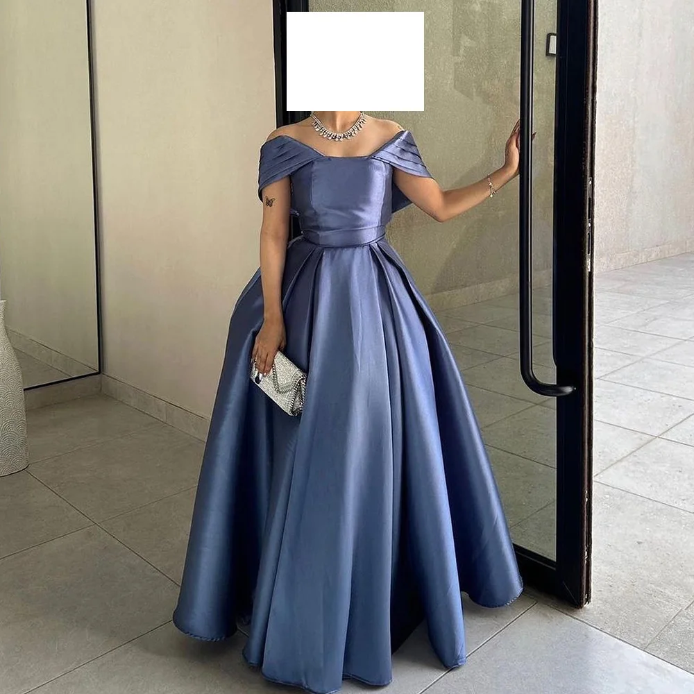 Customized Classic Off the Shoulder Short Sleeves Crystal Evening Dress Graceful Satin Pleats Photo Color Vestido De Noche
Customized Classic Off the Shoulder Short Sleeves Crystal Evening Dress Graceful Satin Pleats Photo Color Vestido De Noche