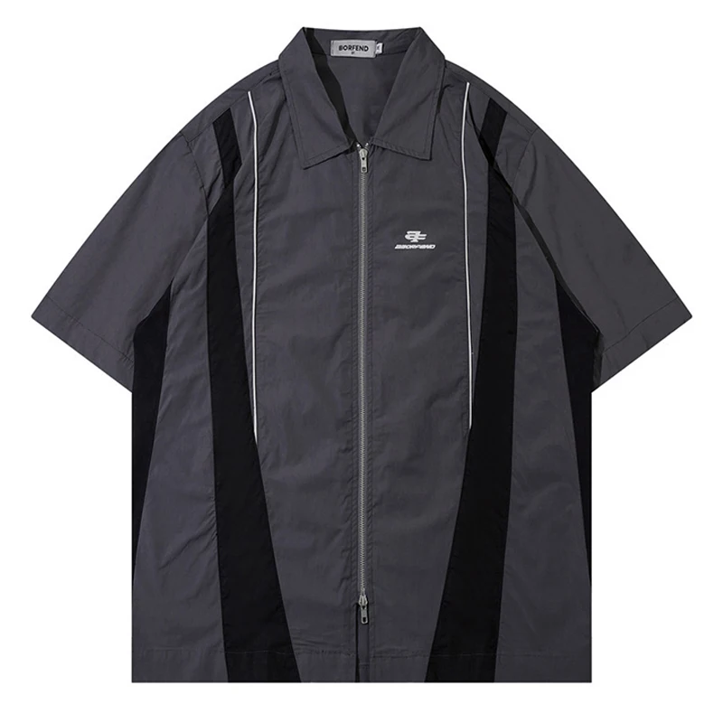 Shirts For Men Vintage Spliced Contrast Color Cotton Men's Clothing Summer Streetwear Casual Oversized Zipper Motorcycle Shirt
Shirts For Men Vintage Spliced Contrast Color Cotton Men's Clothing Summer Streetwear Casual Oversized Zipper Motorcycle Shirt