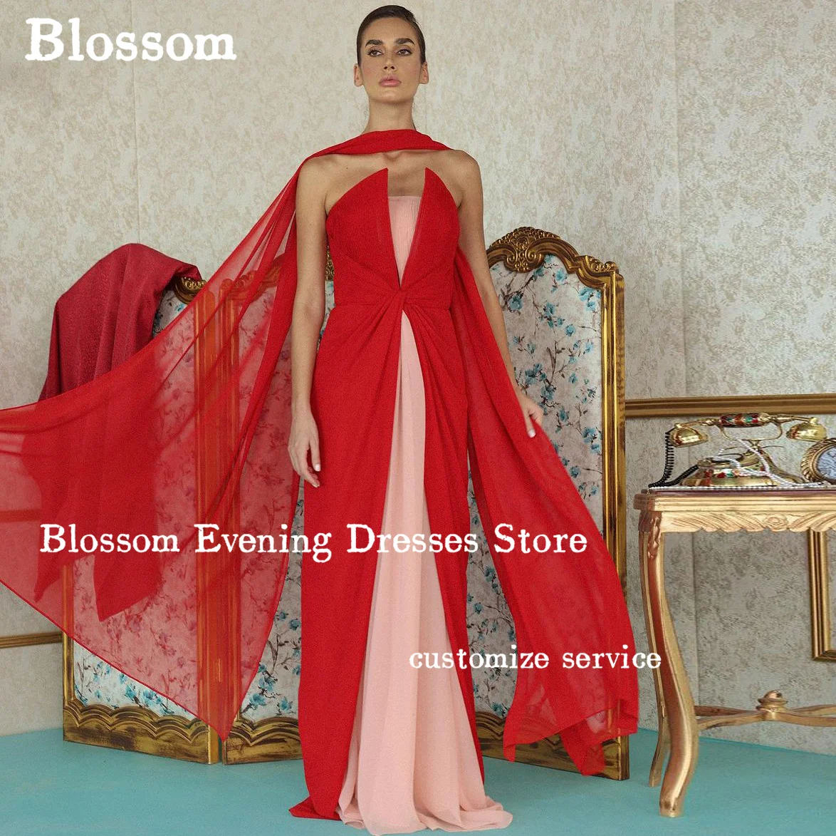 Match Color Chiffon Prom Dresses Sleeveless With Shawl Floor-length Strapless Evening Dresses 2024 Formal Wedding Party Gown
Match Color Chiffon Prom Dresses Sleeveless With Shawl Floor-length Strapless Evening Dresses 2024 Formal Wedding Party Gown