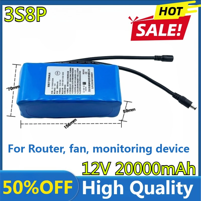 New High Quality Replaceable 3S8P Battery New High Quality 3S8P 12V 20000mAh 18650 Li-Ion Battery Pack
New High Quality Replaceable 3S8P Battery New High Quality 3S8P 12V 20000mAh 18650 Li-Ion Battery Pack