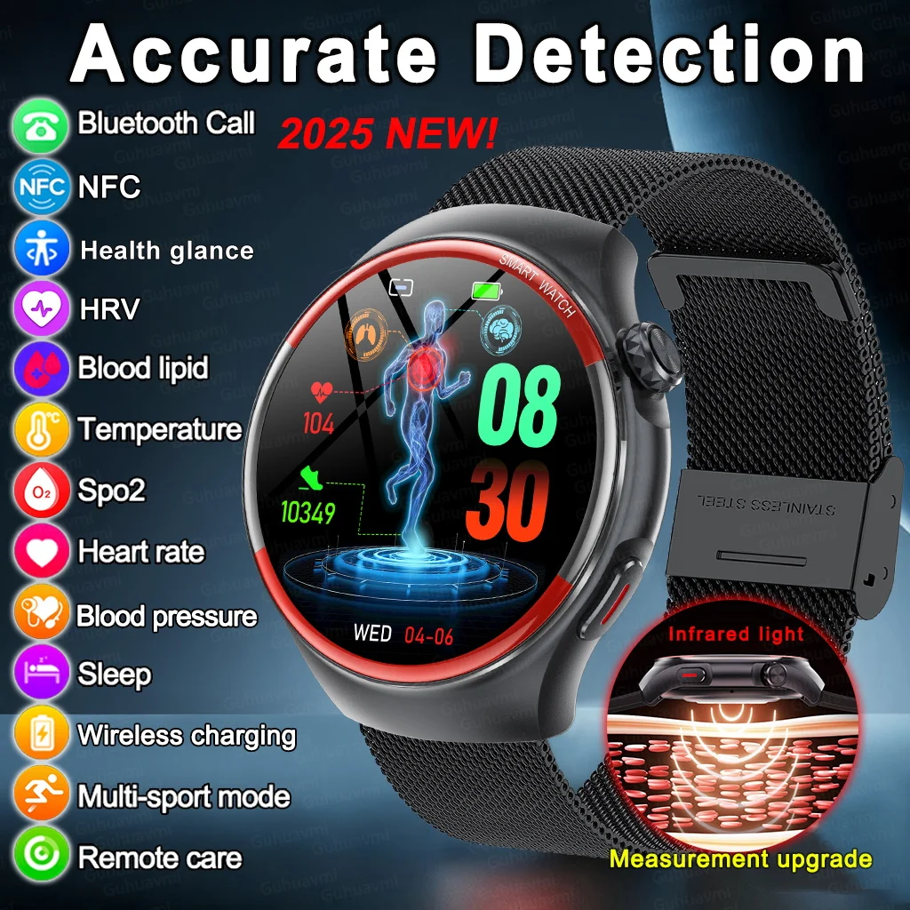 2025 New Nursing Grade ECG+HRV Smart Watch Blood lipid Blood Pressure Heart rate PPG Body Temperatur BT call Health Smartwatch
2025 New Nursing Grade ECG+HRV Smart Watch Blood lipid Blood Pressure Heart rate PPG Body Temperatur BT call Health Smartwatch