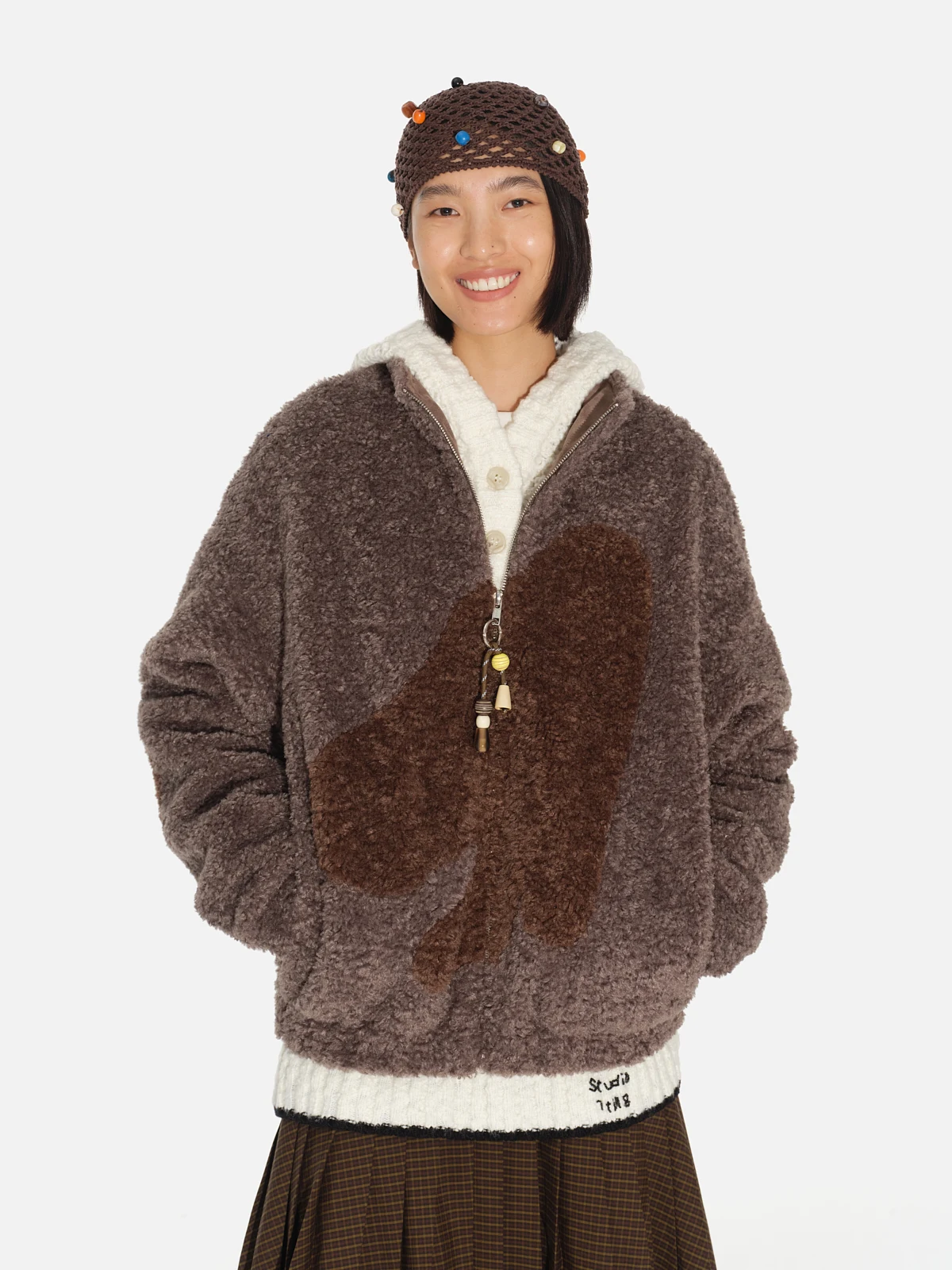 Studio1till8 Brown Mushroom Patterned Thick Furry Women's Jacket Winter Casual Loose Fit Long Sleeve Zipper Closure Coat
Studio1till8 Brown Mushroom Patterned Thick Furry Women's Jacket Winter Casual Loose Fit Long Sleeve Zipper Closure Coat