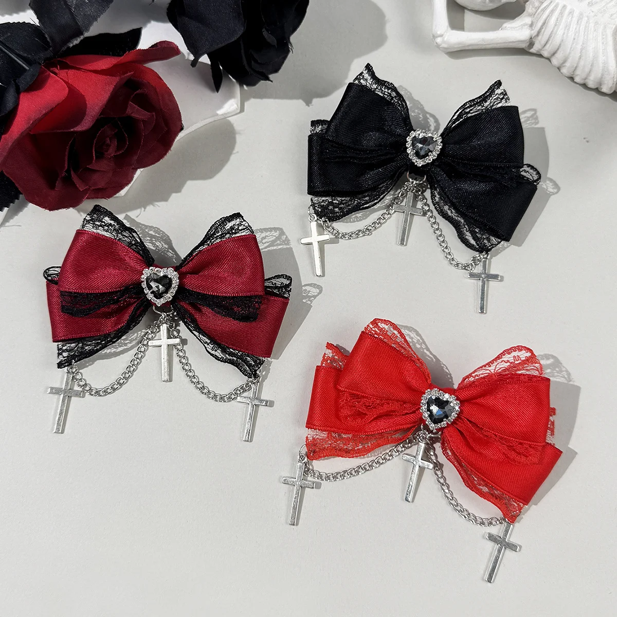 Stylish Sweet-Edgy Cross Lace Chain Bow Hair Clip for Women Dark Gothic Hair Accessories for Women
Stylish Sweet-Edgy Cross Lace Chain Bow Hair Clip for Women Dark Gothic Hair Accessories for Women