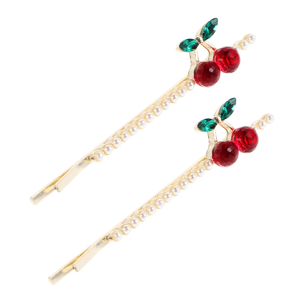 2 Pcs Cherry Rhinestone Hair Clip Accessories Fruit Clips for Women Elegant Metal Hairpin Decorative
2 Pcs Cherry Rhinestone Hair Clip Accessories Fruit Clips for Women Elegant Metal Hairpin Decorative