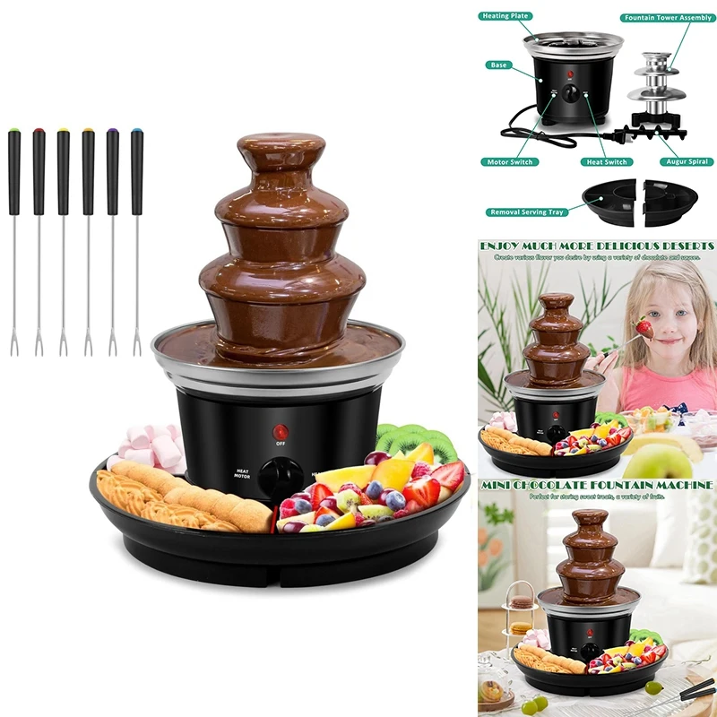 Three Layer Chocolate Fountain Machine Electirc Chocolate Fondue Set Detachable Mini Nostalgia Melting
Three Layer Chocolate Fountain Machine Electirc Chocolate Fondue Set Detachable Mini Nostalgia Melting