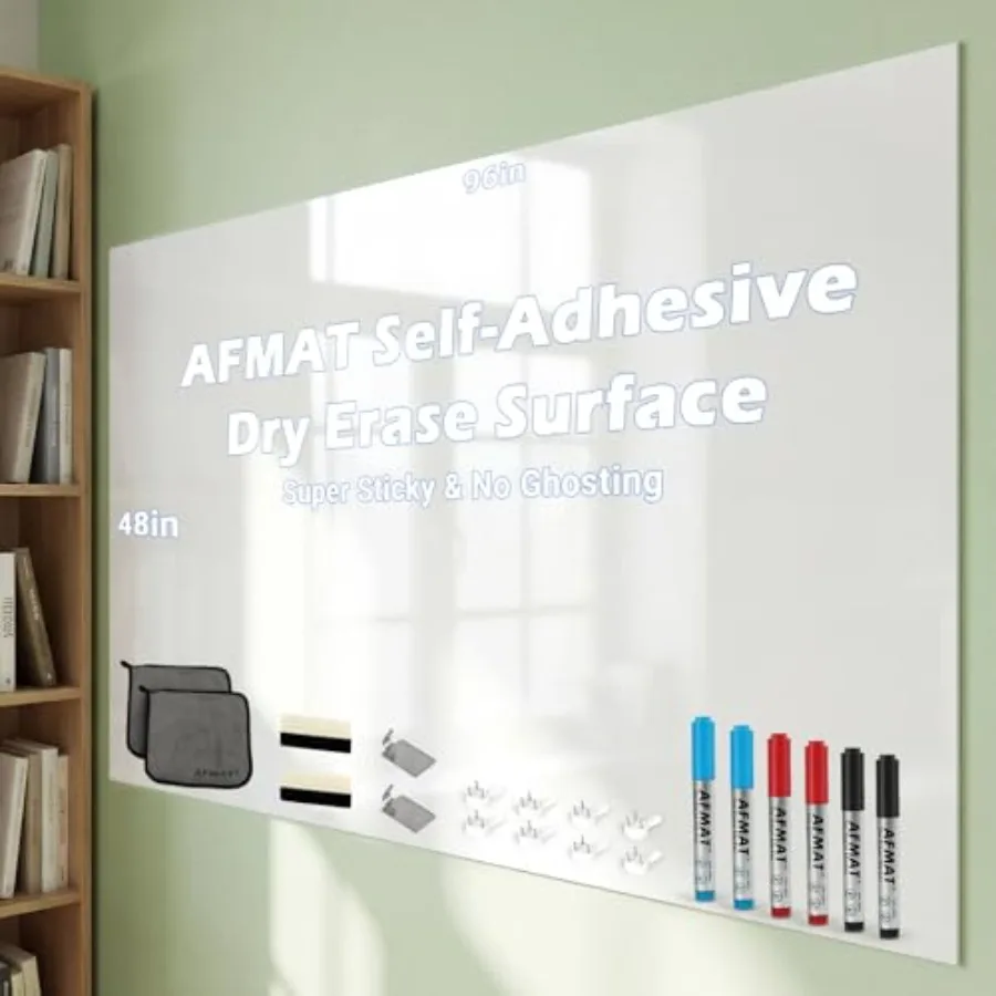 Whiteboard for Wall 8 x 4 ft White Board Sticker 96 x 48 inches Dry Erase Wallpaper Peel and Stick Whiteboard Contact Paper Rol
Whiteboard for Wall 8 x 4 ft White Board Sticker 96 x 48 inches Dry Erase Wallpaper Peel and Stick Whiteboard Contact Paper Rol