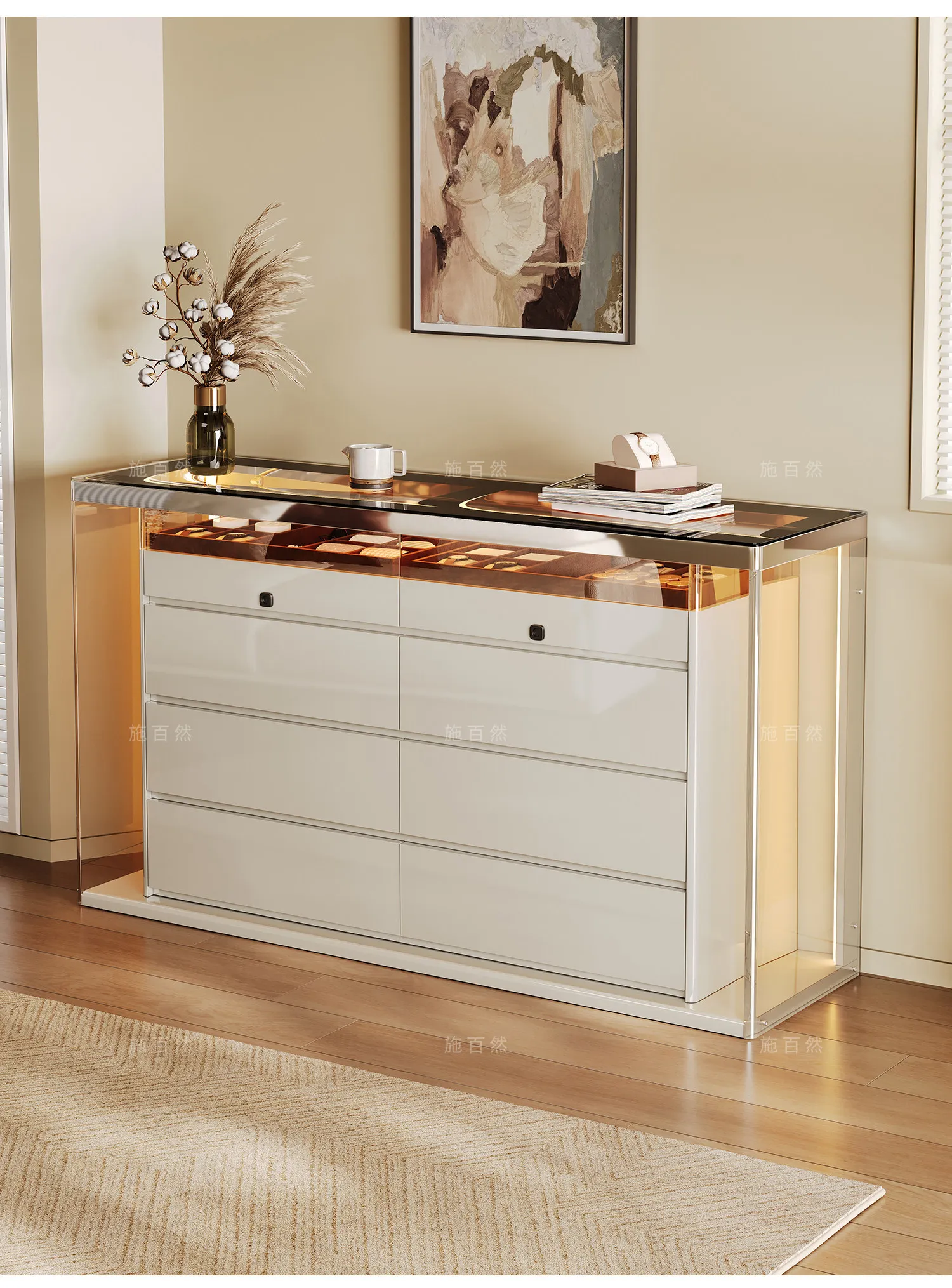 new light luxury high-end chest of drawers jewelry storage cabinet
new light luxury high-end chest of drawers jewelry storage cabinet