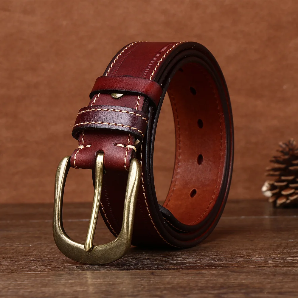 3.8CM belt men's leather first layer cowhide copper buckle new trendy and versatile casual men's trouser belt
3.8CM belt men's leather first layer cowhide copper buckle new trendy and versatile casual men's trouser belt