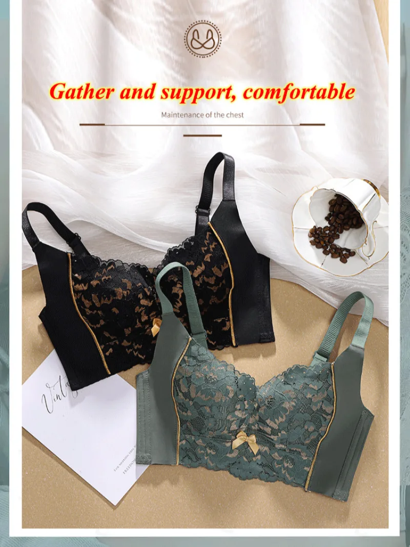 Women Sexy Lace Thin Bra Adjustable Breathable Underwear No Steel Rings Push Up Brassiere Full Cup Lingerie
Women Sexy Lace Thin Bra Adjustable Breathable Underwear No Steel Rings Push Up Brassiere Full Cup Lingerie