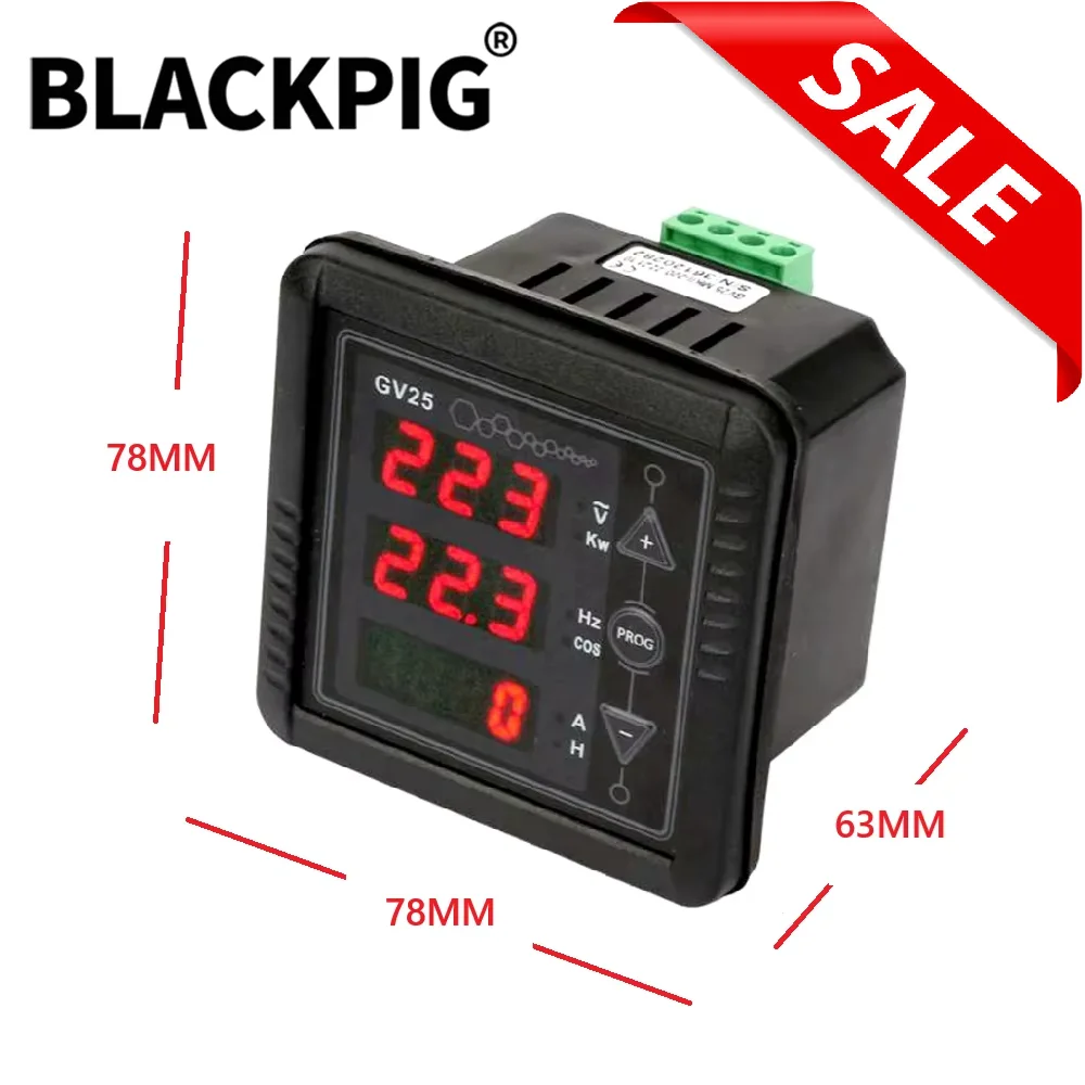 GV25L GV25 MK2 Mebay Generator AC Digital Meter Voltage Current Frequency Monitoring Meter AC220V System
GV25L GV25 MK2 Mebay Generator AC Digital Meter Voltage Current Frequency Monitoring Meter AC220V System
