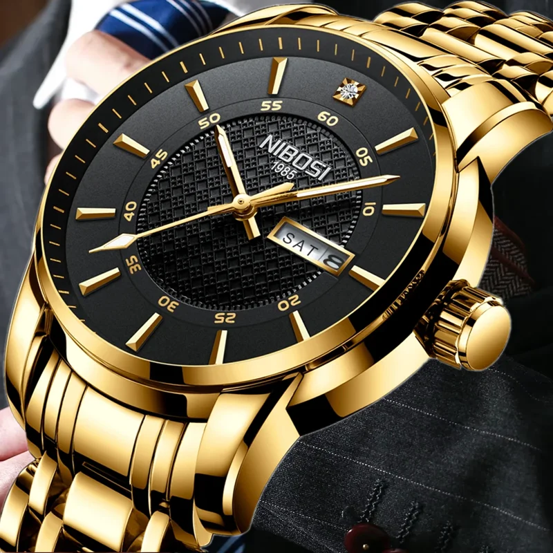 NIBOSI Luxury Business Minimalist Stainless Steel Watch Man Luminous Hands Roman Scale Calendar Waterproof Quartz Watch for Men
NIBOSI Luxury Business Minimalist Stainless Steel Watch Man Luminous Hands Roman Scale Calendar Waterproof Quartz Watch for Men