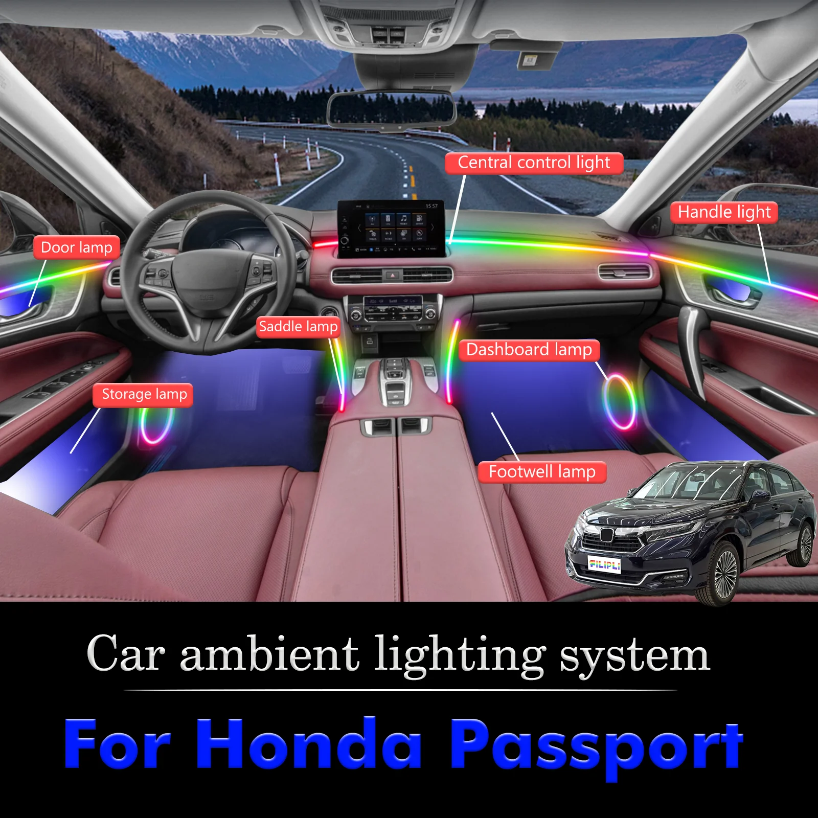 For Honda Passport Car Interior Ambient Lamp Kit RGB 64-Color LED Smart Remote Control Energy Saving Efficient Lights
For Honda Passport Car Interior Ambient Lamp Kit RGB 64-Color LED Smart Remote Control Energy Saving Efficient Lights