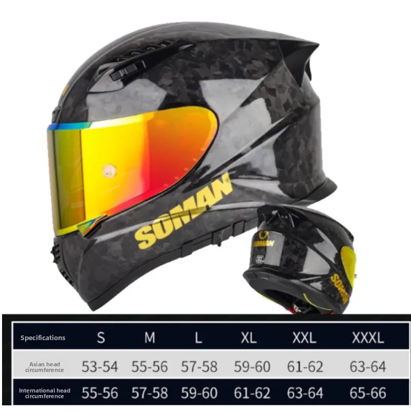 New SOMAN X7S Double Lens Full Face Motorcycle Helmet Carbon Fiber Four Seasons Warm Safety motorcycle helmet
New SOMAN X7S Double Lens Full Face Motorcycle Helmet Carbon Fiber Four Seasons Warm Safety motorcycle helmet