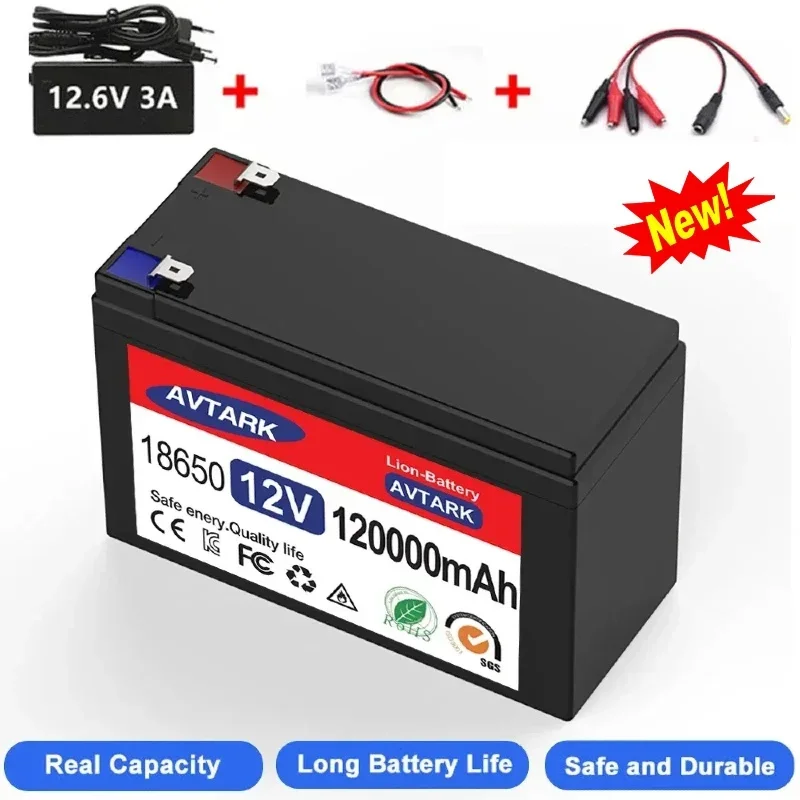 12V Battery 120Ah 18650 lithium battery pack Rechargeable battery for solar energy electric vehicle battery+12.6v3A charger
12V Battery 120Ah 18650 lithium battery pack Rechargeable battery for solar energy electric vehicle battery+12.6v3A charger