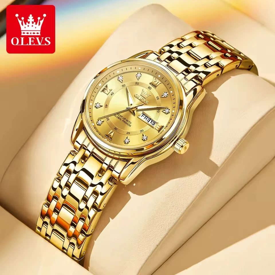 OLEVS Top Brand Original Luxury Quartz Wristwatch Week Display Watch For Ladies Stainless Steel 30M Waterproof Women Watches
OLEVS Top Brand Original Luxury Quartz Wristwatch Week Display Watch For Ladies Stainless Steel 30M Waterproof Women Watches