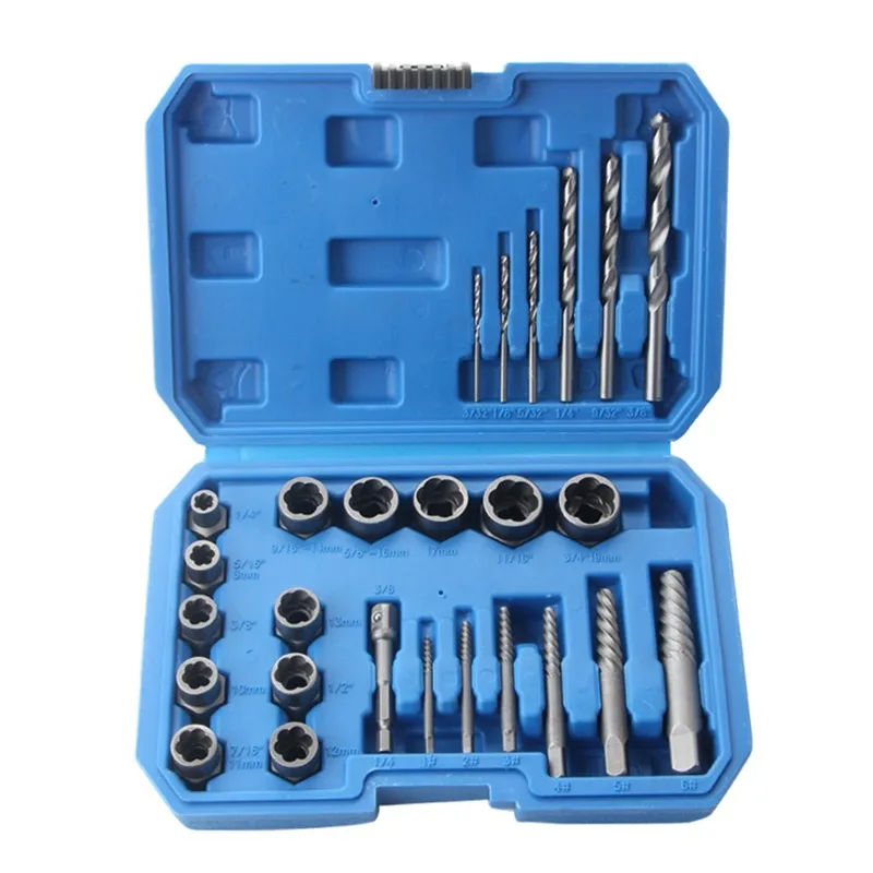 Tool for removing damage and rust, 26 piece bolt extractor set, pull-out sleeve set, durable and sturdy
Tool for removing damage and rust, 26 piece bolt extractor set, pull-out sleeve set, durable and sturdy