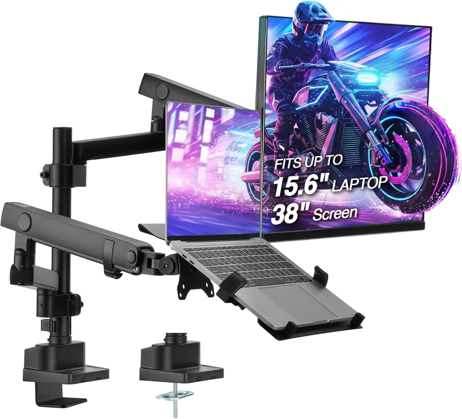 Monitor Arm Pole Top Mount for 17-38" Screens, Supports 26.4 lbs, VESA, Height Adjustable, Tilt Swivel Rotate, Cable Management
Monitor Arm Pole Top Mount for 17-38" Screens, Supports 26.4 lbs, VESA, Height Adjustable, Tilt Swivel Rotate, Cable Management