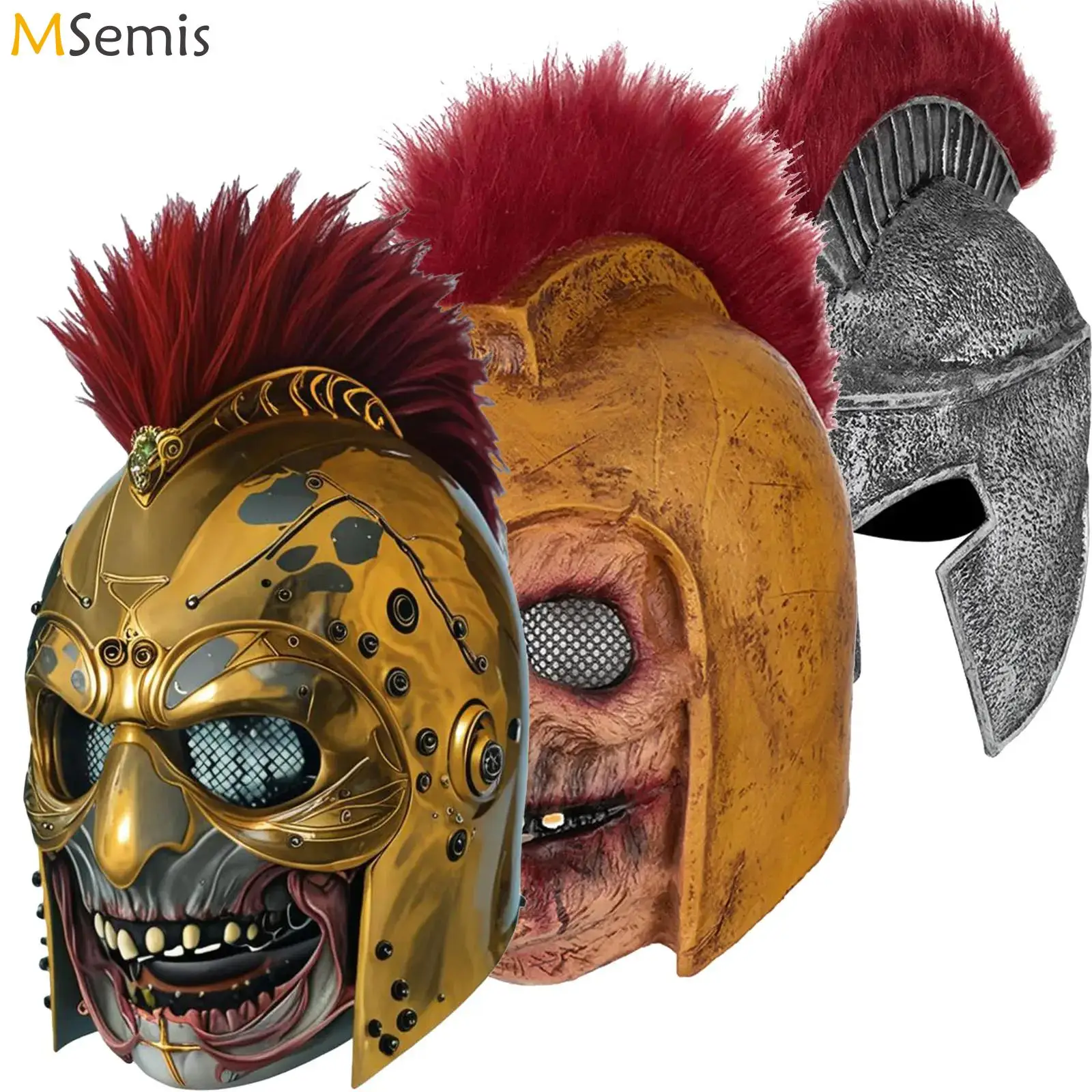 Full Face Latex Masks Halloween Party Scary Props for Cosplay Spartan Warrior Hat Masquerade Roman Spartacu Samurai Hat Helmets
Full Face Latex Masks Halloween Party Scary Props for Cosplay Spartan Warrior Hat Masquerade Roman Spartacu Samurai Hat Helmets