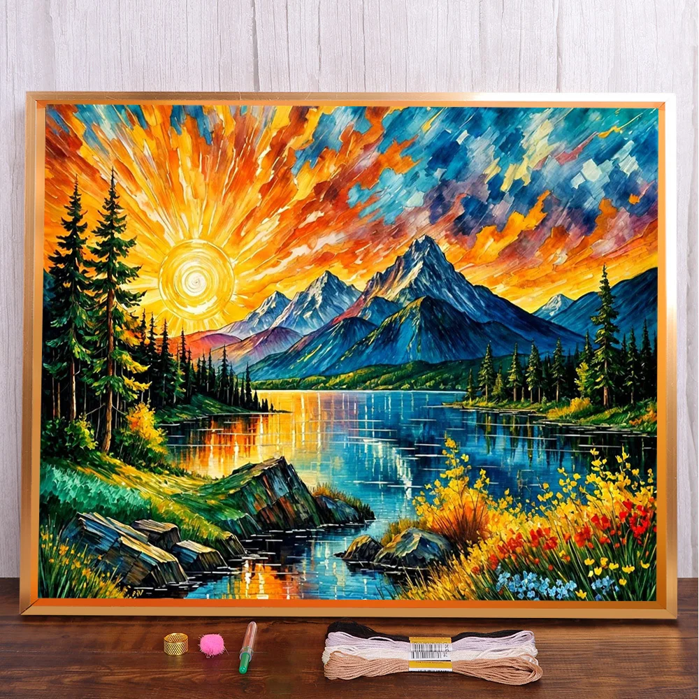 Landscape Sunsine River Cross-Stitch Full Kit Embroidery Handicraft Handmade Needlework Painting Promotions Needle For Adults
Landscape Sunsine River Cross-Stitch Full Kit Embroidery Handicraft Handmade Needlework Painting Promotions Needle For Adults