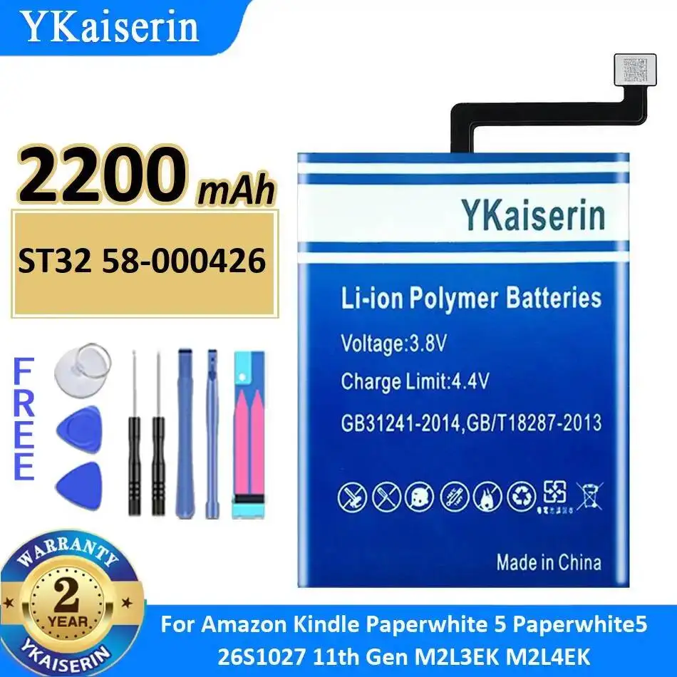 Tablet Battery ST32 58-000426 2200Mah For Amazon Kindle Paperwhite 5 Paperwhite5 26S1027 11Th Gen M2L3EK M2L4EK
Tablet Battery ST32 58-000426 2200Mah For Amazon Kindle Paperwhite 5 Paperwhite5 26S1027 11Th Gen M2L3EK M2L4EK