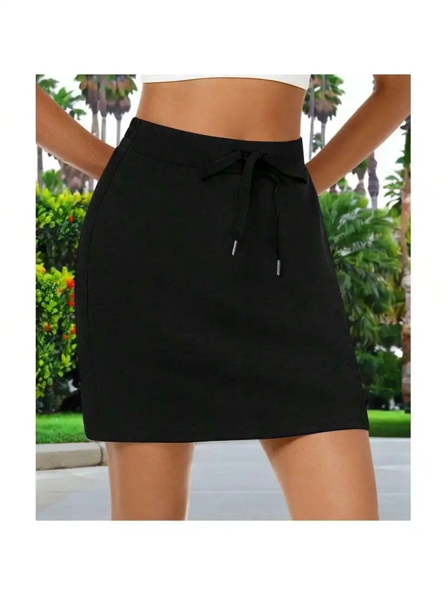 Womens High Waist Drawstring Mini Skort With Pockets Casual Summer Gym Yoga Shorts
Womens High Waist Drawstring Mini Skort With Pockets Casual Summer Gym Yoga Shorts