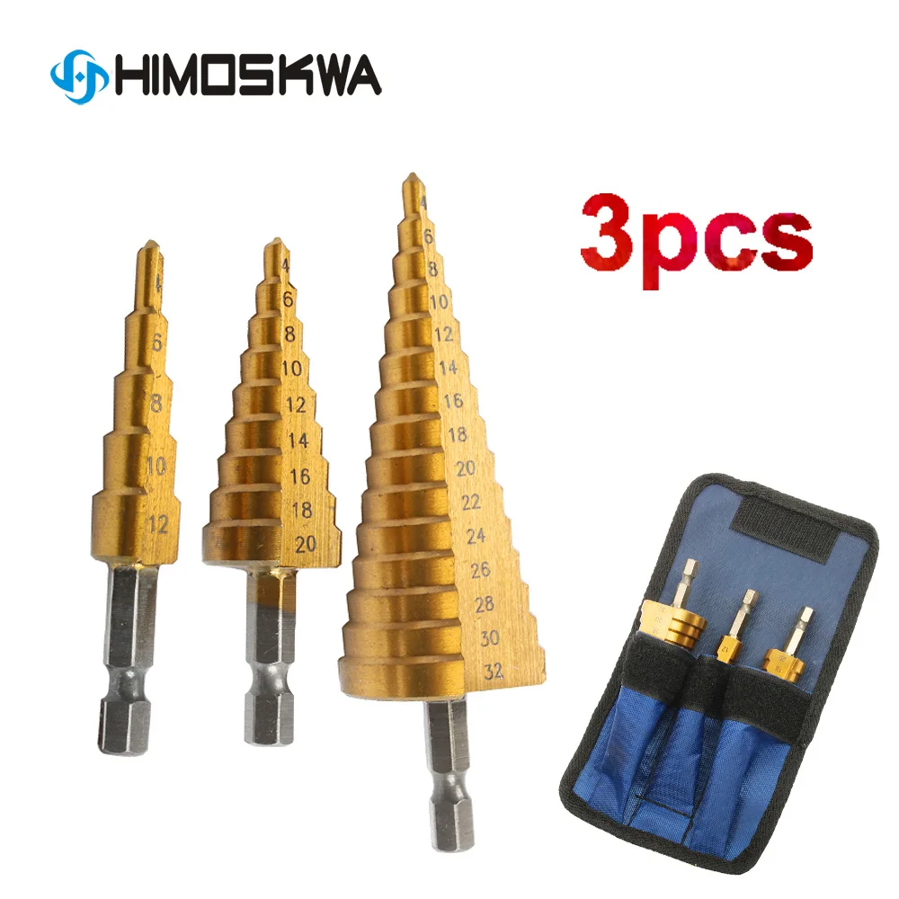 4-12/20/32mm Step Drill Bit Hss Titanium Coated Step Cone Metal Hole Cutter Metal Hex Tapered Drill Power Tools Accessories
4-12/20/32mm Step Drill Bit Hss Titanium Coated Step Cone Metal Hole Cutter Metal Hex Tapered Drill Power Tools Accessories