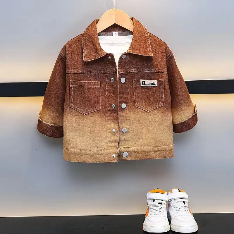 Boys Denim Jacket Spring And Autumn Children's Clothing Gradient Top Handsome Jacket Trend For Small And Medium-Sized Children
Boys Denim Jacket Spring And Autumn Children's Clothing Gradient Top Handsome Jacket Trend For Small And Medium-Sized Children