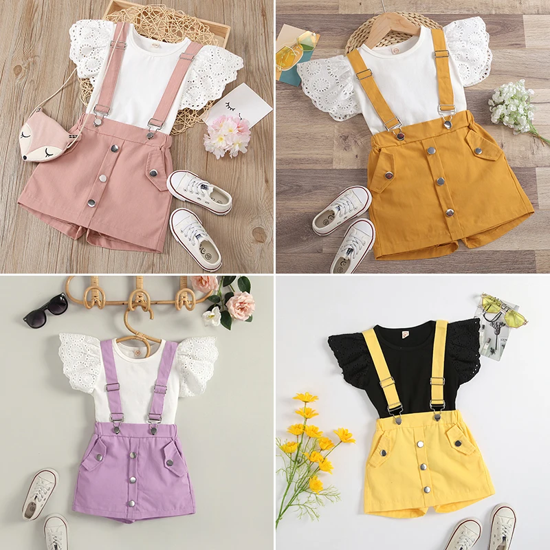 2 3 4 5 6 Years Girls Clothing Sets Summer Cotton Top And Overalls Little Princess Baby Suits Birthday Party Gift Kids Clothes
2 3 4 5 6 Years Girls Clothing Sets Summer Cotton Top And Overalls Little Princess Baby Suits Birthday Party Gift Kids Clothes
