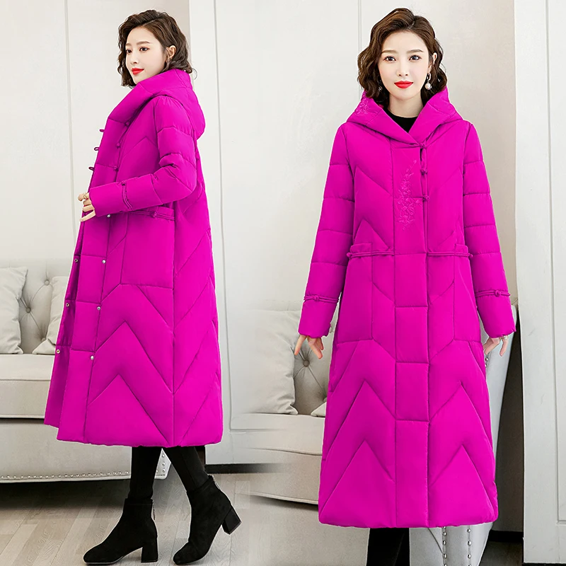 Ethnic Sle Embroidered Cotton Jaet Women's Mid-Length Over-Knee Loose Fit Coat Thiened Polyester Long Sve
Ethnic Sle Embroidered Cotton Jaet Women's Mid-Length Over-Knee Loose Fit Coat Thiened Polyester Long Sve