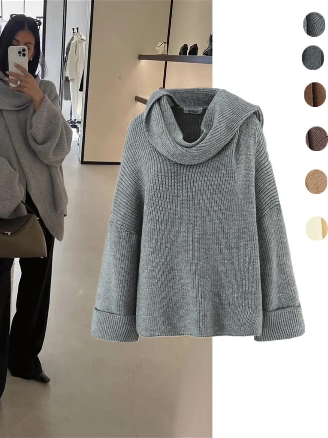 mat Vintage Loose Knitted Scarf Sweater Warm Cozy Outerwear Top for Autumn Winter Simple Elegance Long Sve V-Ne
mat Vintage Loose Knitted Scarf Sweater Warm Cozy Outerwear Top for Autumn Winter Simple Elegance Long Sve V-Ne