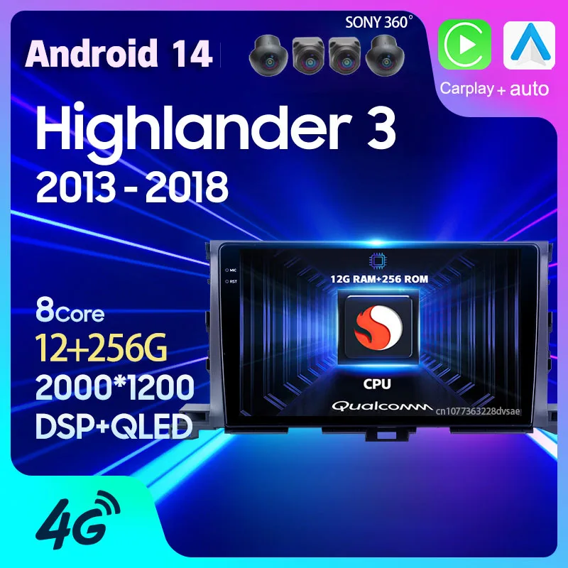 Android 14 Car Radio For Toyota Highlander 3 XU50 2013 2014 2015 2016 2017 2018 Carplay Auto Multimedia GPS Stereo Player Video
Android 14 Car Radio For Toyota Highlander 3 XU50 2013 2014 2015 2016 2017 2018 Carplay Auto Multimedia GPS Stereo Player Video