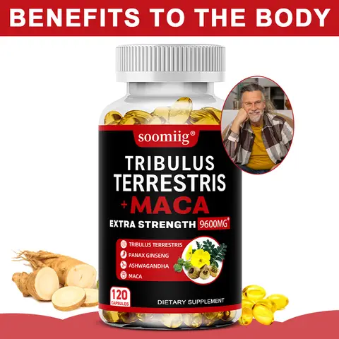 Tribulus + Maca Extract Capsules - Extra Strength 9600 Mg - Boost Energy, Endurance & Natural Energy