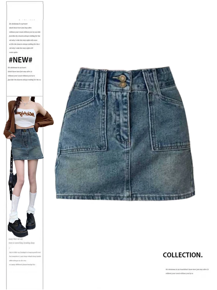 Women's Blue A-line Denim Skirt Vintage Aesthetic Y2k Oversize Jean Skirt Harajuku Korean Cowboy Skirt 2000s Clothes Summer 2024
Women's Blue A-line Denim Skirt Vintage Aesthetic Y2k Oversize Jean Skirt Harajuku Korean Cowboy Skirt 2000s Clothes Summer 2024