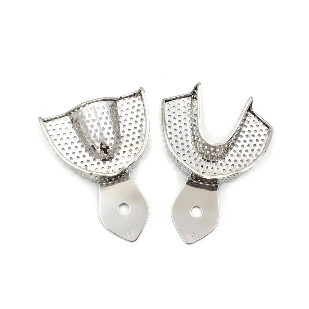 2Pcs Stainless Steel Dental Impression Trays Upper Lower Teeth Holder Denspay Autoclavable Denture Teeth Tray Dental Lab Tools
2Pcs Stainless Steel Dental Impression Trays Upper Lower Teeth Holder Denspay Autoclavable Denture Teeth Tray Dental Lab Tools