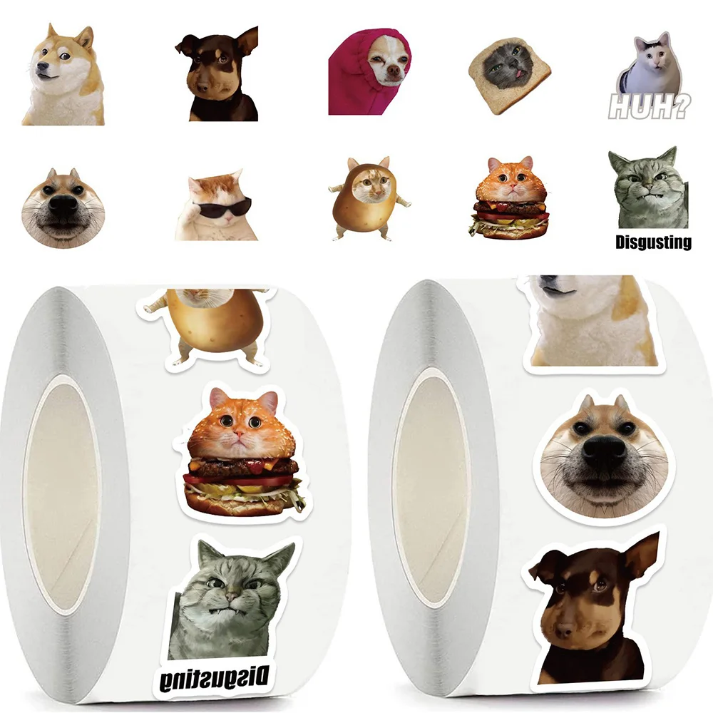 500pcs Funny Cute Animal Cat Dog MEME Stickers Roll Cartoon Round Seal Sticker DIY Phone Kawaii Decoration Decals Reward Gift
500pcs Funny Cute Animal Cat Dog MEME Stickers Roll Cartoon Round Seal Sticker DIY Phone Kawaii Decoration Decals Reward Gift