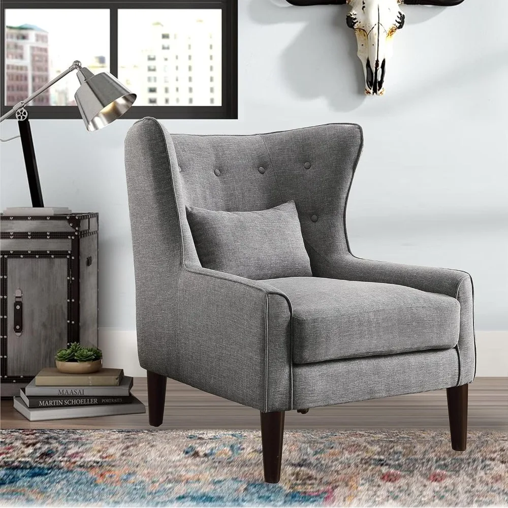 Accent Chair with Wingback - Comfy Reading Chair with Footrest, Small Accent Chair - Mid-Century Modern Upholstered Armchair fo
Accent Chair with Wingback - Comfy Reading Chair with Footrest, Small Accent Chair - Mid-Century Modern Upholstered Armchair fo