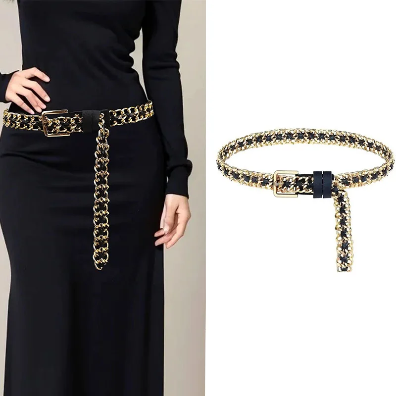 Metal Chain Punk Belt for Women Pu Leather individual chain Lady decorative dress belt, to pair with jeans
Metal Chain Punk Belt for Women Pu Leather individual chain Lady decorative dress belt, to pair with jeans