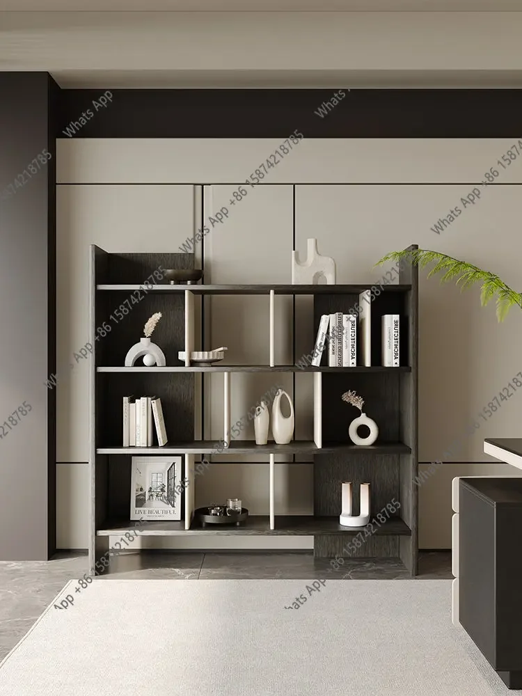 N67 Italian minimalist bookcase bookshelf floor-to-ceiling shelf integrated wall leather solid wood tea cabinet
N67 Italian minimalist bookcase bookshelf floor-to-ceiling shelf integrated wall leather solid wood tea cabinet