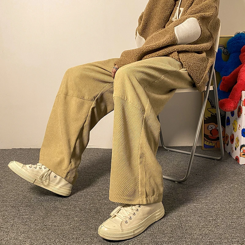 Men's Casual Wide Leg Straight Pants Korean Style Streetwear Ladies Corduroy Pants Plus Size Loose Casual Pants Black Khaki
Men's Casual Wide Leg Straight Pants Korean Style Streetwear Ladies Corduroy Pants Plus Size Loose Casual Pants Black Khaki