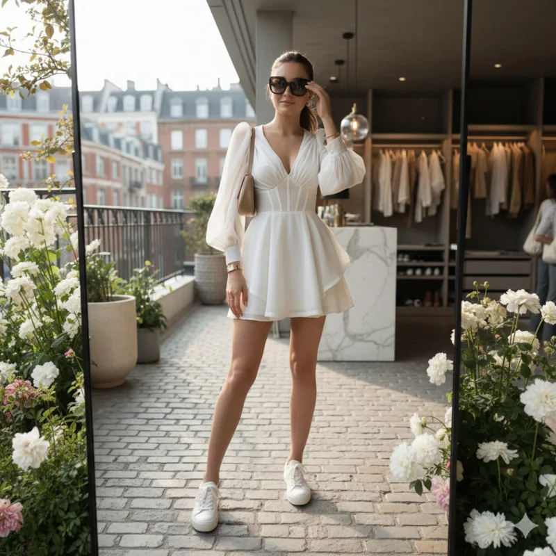 Summer Sexy V Neck Women Mini Dress Long Puff Sleeve Corset High Waist Ruffle A Line White Dress For Party Evening Cocktail Wear
Summer Sexy V Neck Women Mini Dress Long Puff Sleeve Corset High Waist Ruffle A Line White Dress For Party Evening Cocktail Wear