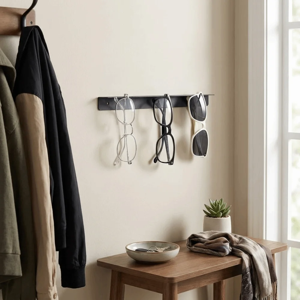 Space Saving Sunglasses Storage Rack Modern Rectangle Eyeglass Storage Holder Practical Wall Mounted Glasses Holder Bathroom
Space Saving Sunglasses Storage Rack Modern Rectangle Eyeglass Storage Holder Practical Wall Mounted Glasses Holder Bathroom