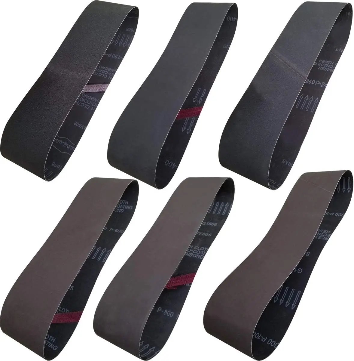 6 Pack 4x36 Inch Silicon Carbide Sanding Belts Assortment 120-1000 Grit for Knife Sharpening and Metalworking
6 Pack 4x36 Inch Silicon Carbide Sanding Belts Assortment 120-1000 Grit for Knife Sharpening and Metalworking