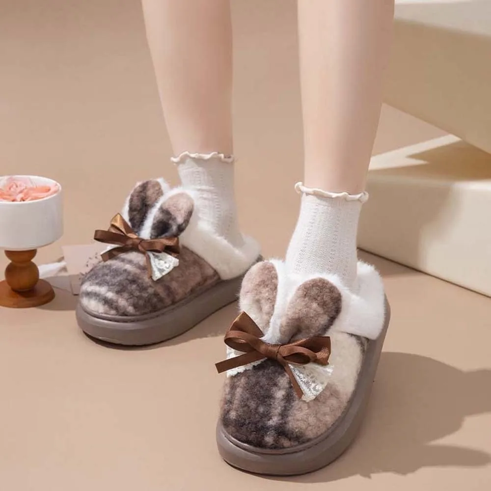 Креативные мягкие хлопковые тапочки в клетку с кроличьими ушками, Нескользящие зимние теплые тапочки с бантом, теплая домашняя хлопковая обувь с героями мультфильмов для спальни
Креативные мягкие хлопковые тапочки в клетку с кроличьими ушками, Нескользящие зимние теплые тапочки с бантом, теплая домашняя хлопковая обувь с героями мультфильмов для спальни