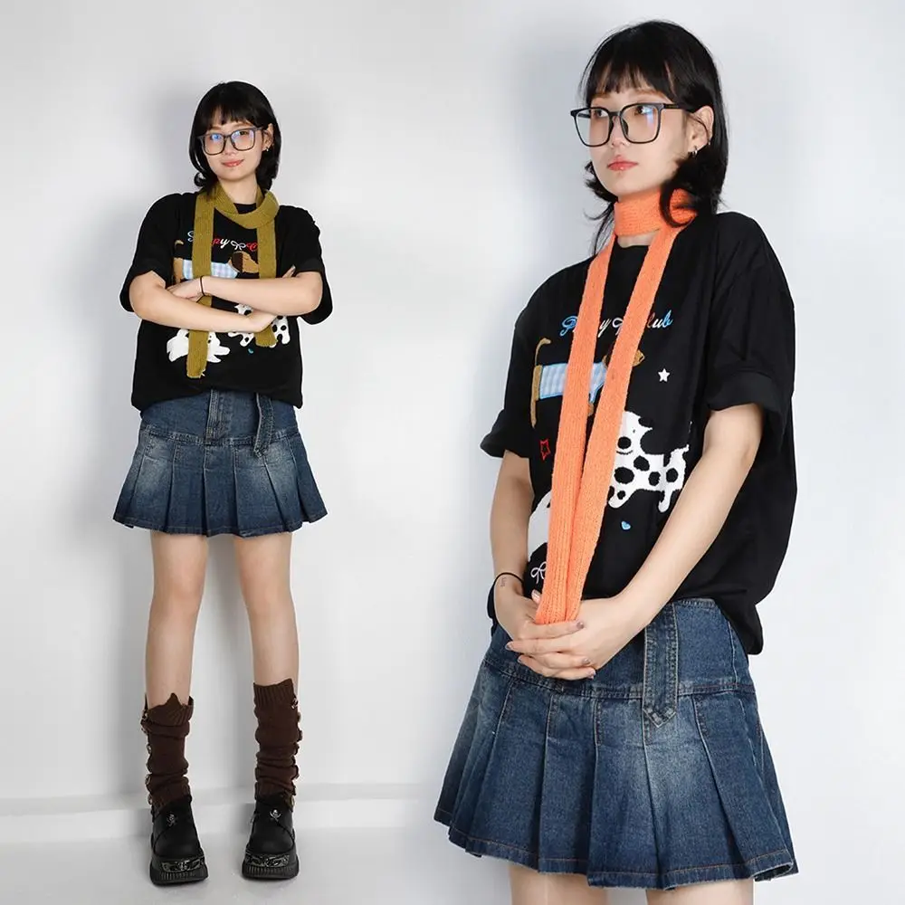 Trendy Harajuku Narrow Long Scarf Subculture Gothic Punk Y2K Knitted Scarf Streetwear Thin Choker Streamer Girl
Trendy Harajuku Narrow Long Scarf Subculture Gothic Punk Y2K Knitted Scarf Streetwear Thin Choker Streamer Girl