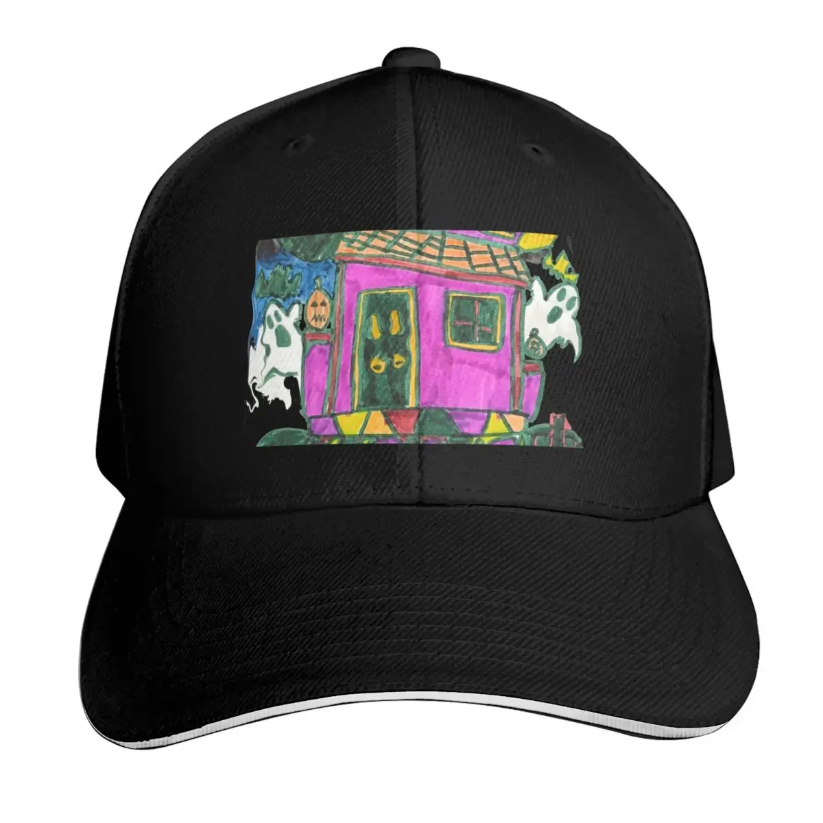 Haunted House Halloween - Spooky Kids Art by Vanessa (8 Years Old) Baseball Cap custom Hat Sunscreen Men Caps Women's
Haunted House Halloween - Spooky Kids Art by Vanessa (8 Years Old) Baseball Cap custom Hat Sunscreen Men Caps Women's