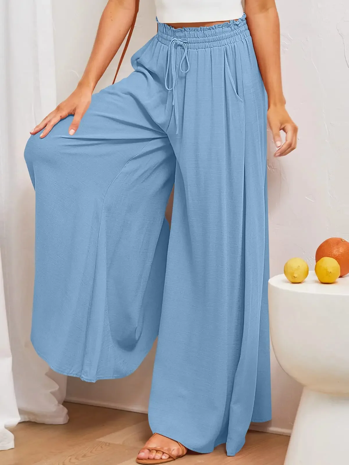 Summer Thin High Waist Wide Leg Pantskirt Korean Oversize 4xl Lace Up Trousers 2025 Women Casual Baggy Elastic Straight Spodnie
Summer Thin High Waist Wide Leg Pantskirt Korean Oversize 4xl Lace Up Trousers 2025 Women Casual Baggy Elastic Straight Spodnie